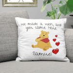 Winnie the Pooh Personalised New Baby Cushion